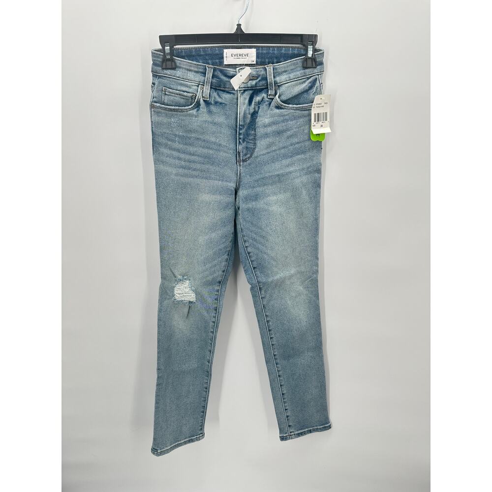EVEREVE NWT Ever Straight Denim Light Wash Jean // 00 - Picture 5 of 12